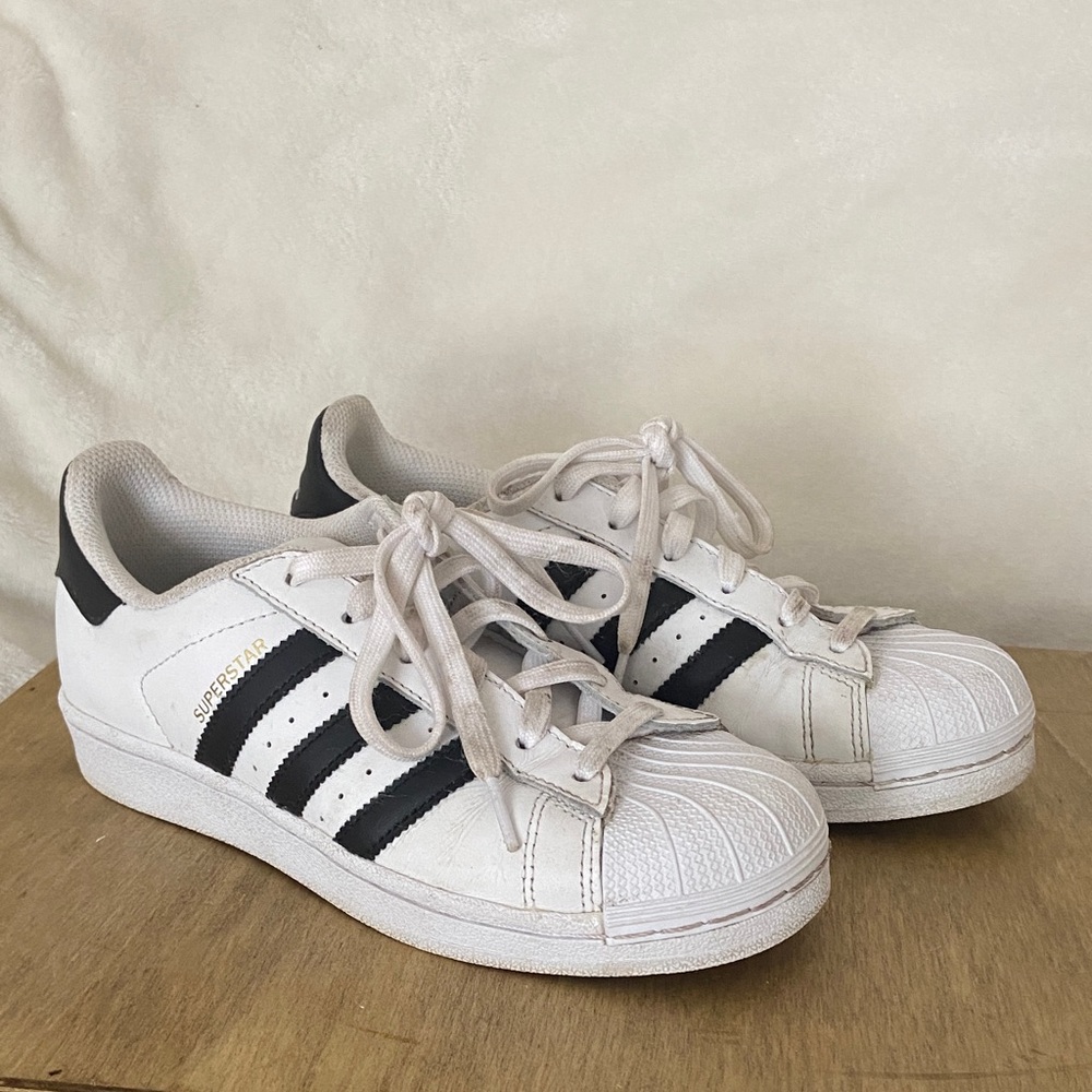 Adidas Kids Superstar White and Black Sneakers